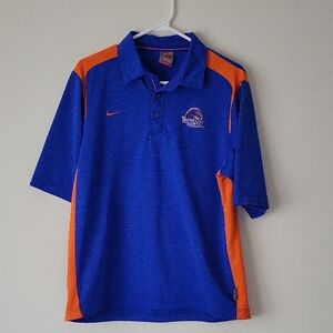 Nike Team Men's Boise State Broncos Dry Fit Blue Polo Shirt- Size S